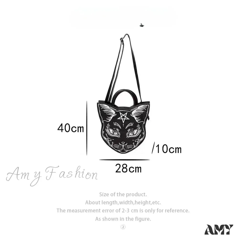 Bag Cat Gothic Handle Pentacle Top Fashion Punk Style