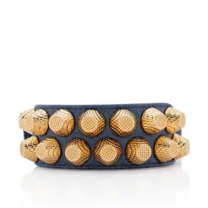 Balenciaga Lambskin Giant Two Row Stud Bracelet (SHF-18514)