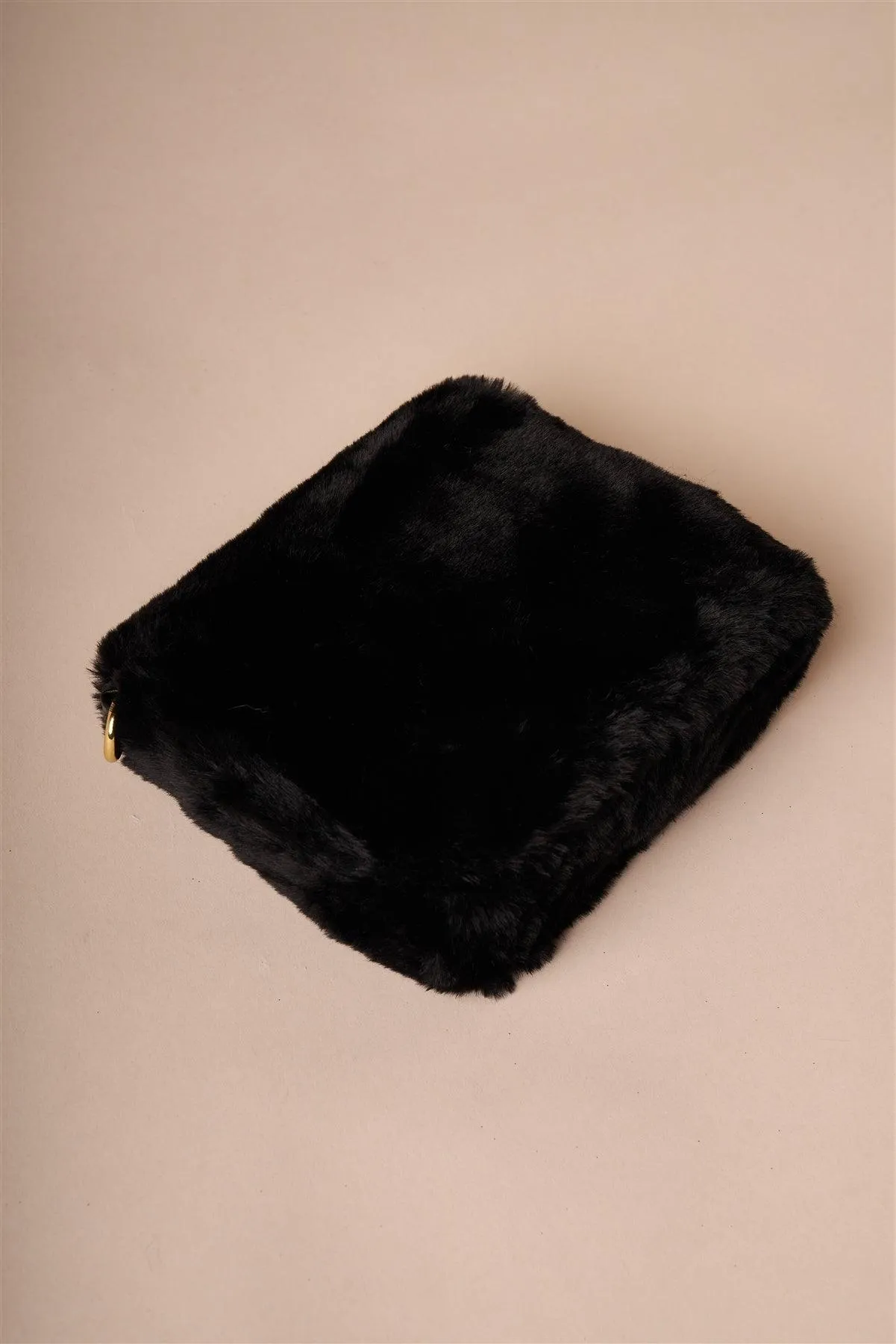 Black Faux Fur Clutch Crossbody Bag /1 Bag