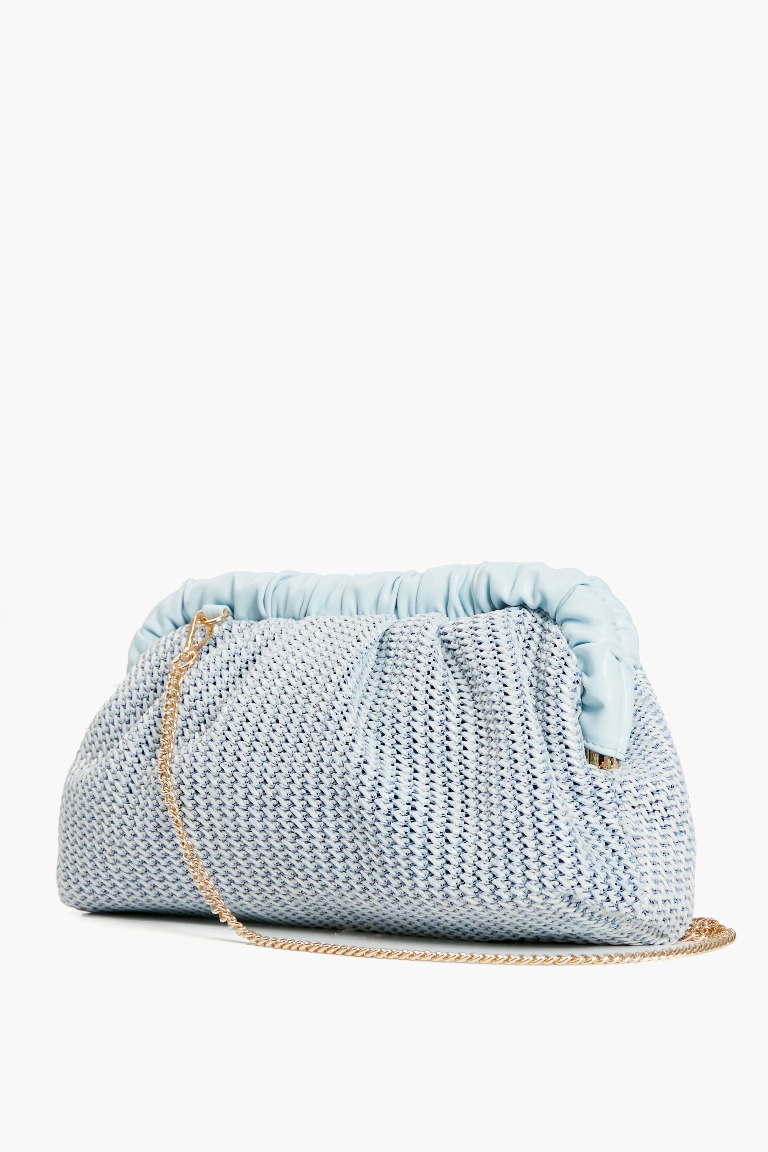 Blue Straw Delvina Clutch