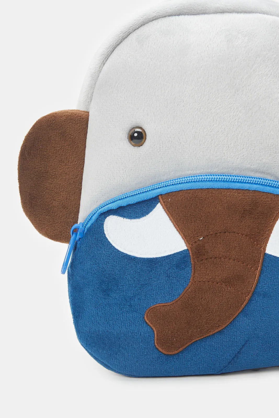 Boys Grey And Blue Elephant Backpack