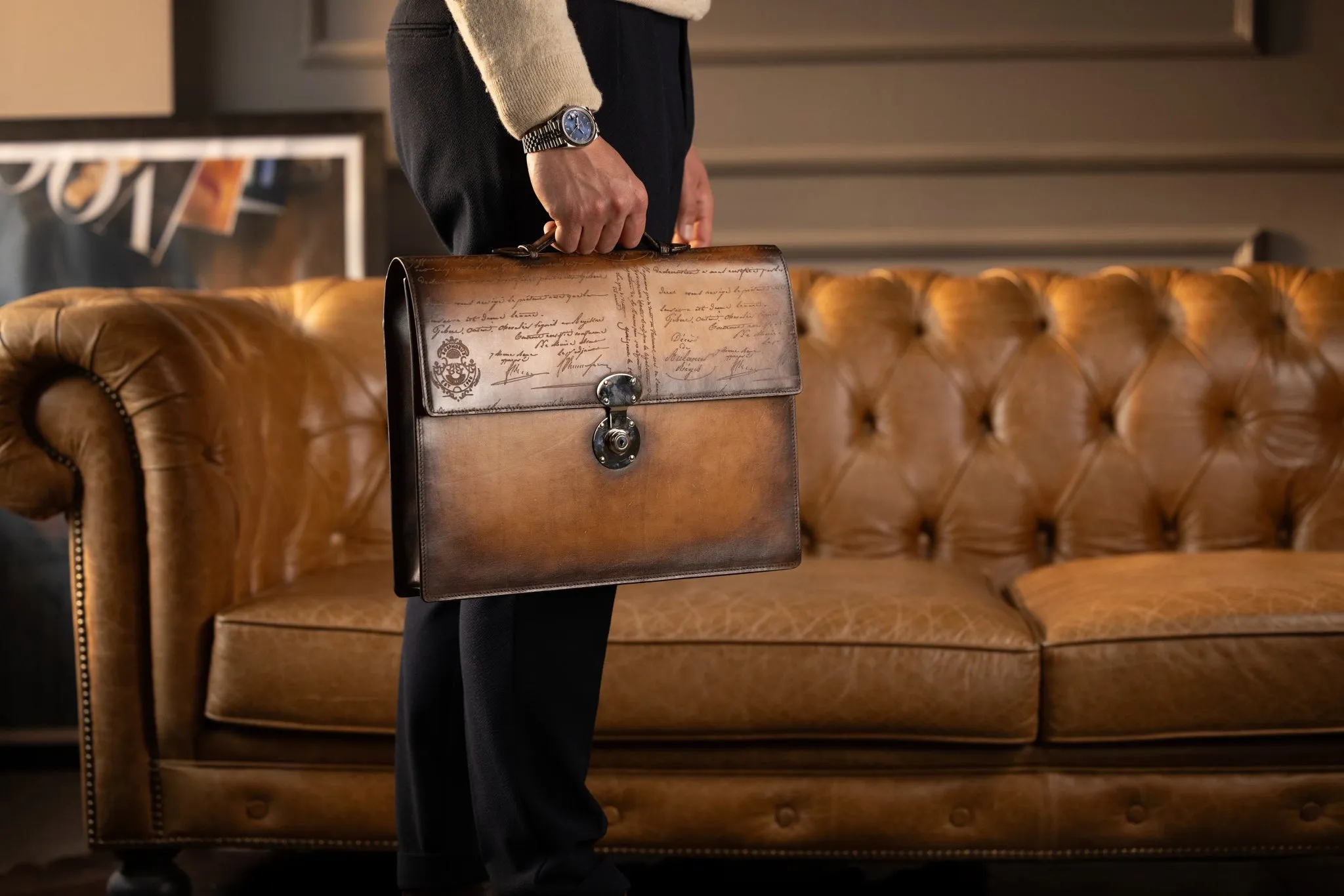 Briefcase - Parchment Patina Brown