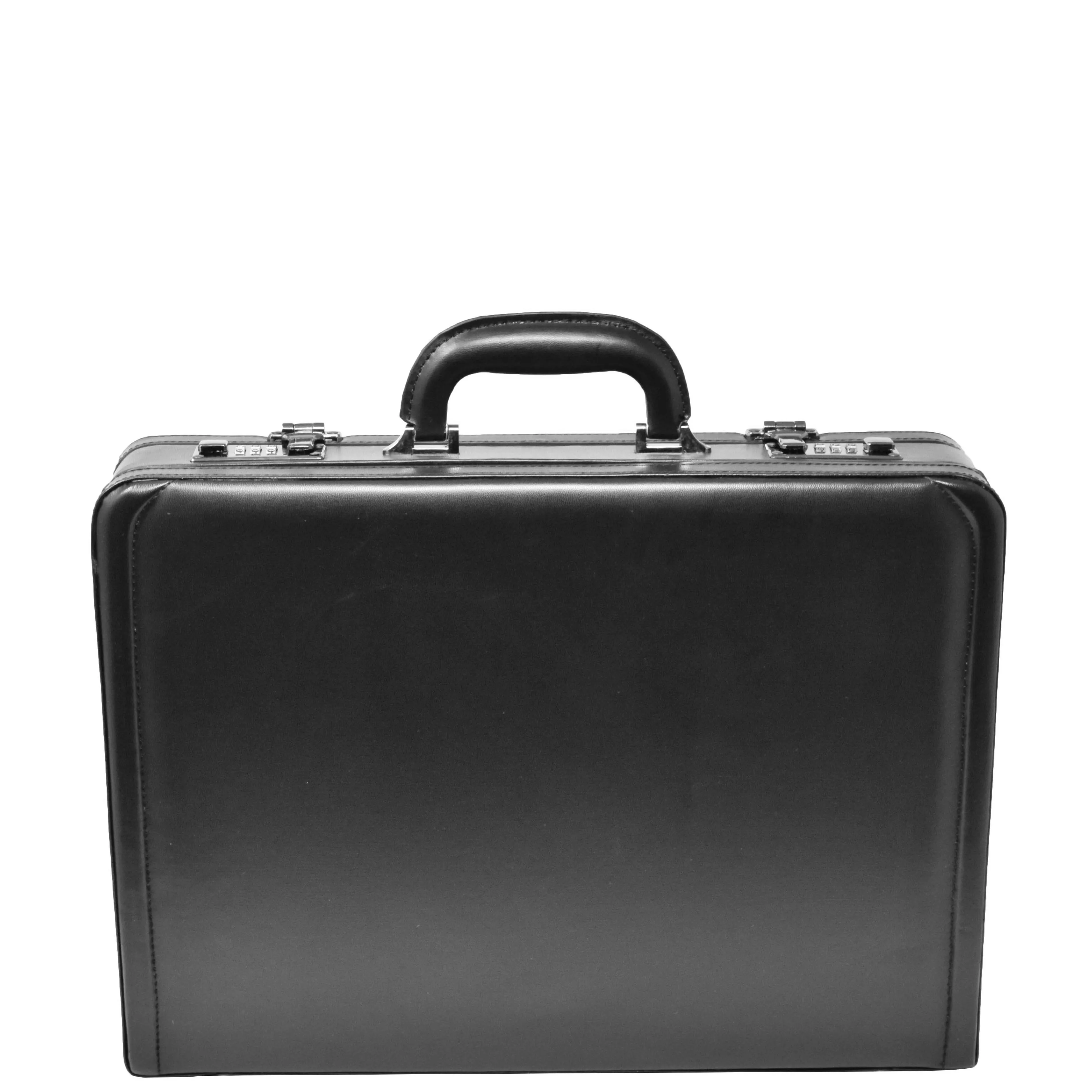 Business Executive Black Leather Look Briefcase Attache BC23