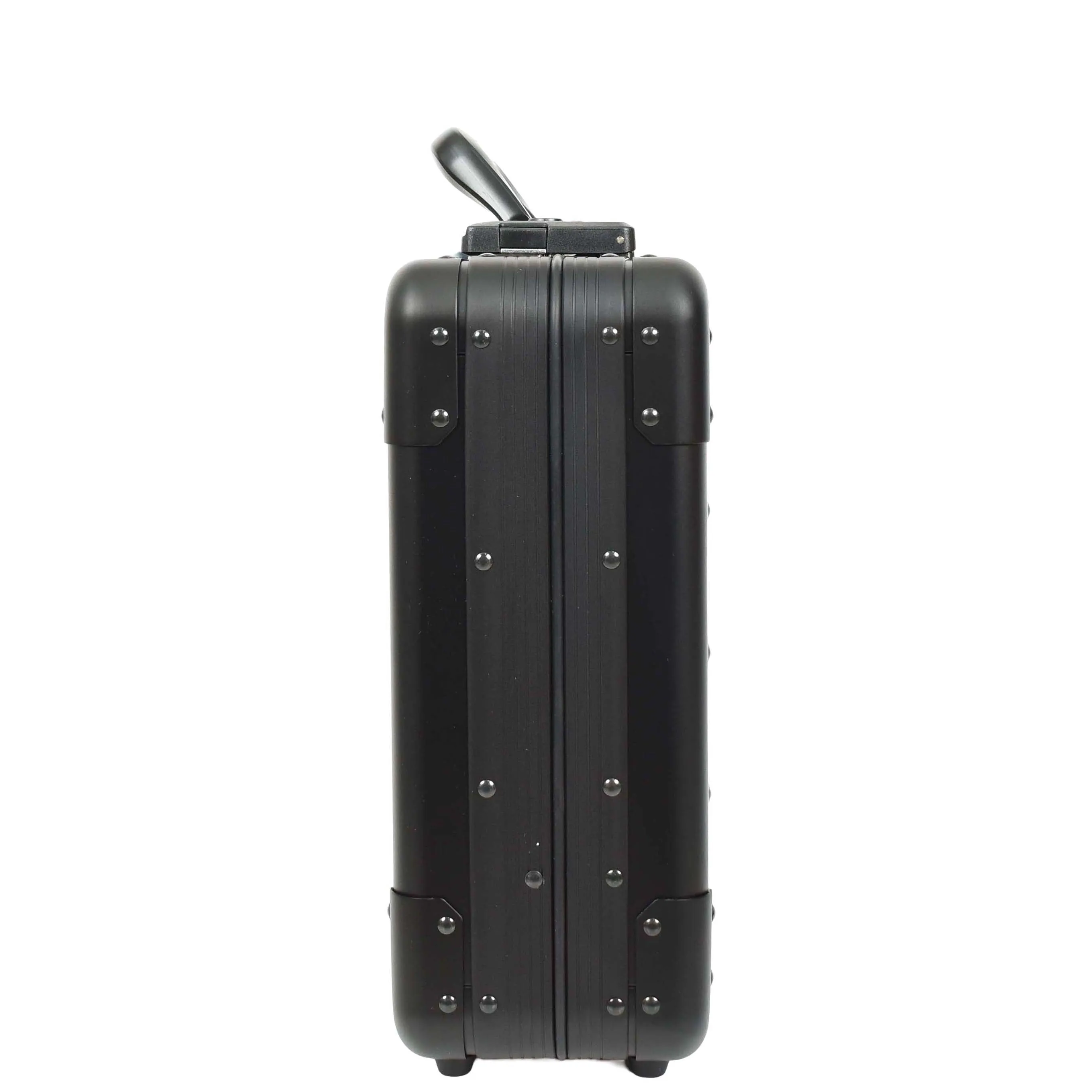 Carbon Black Aluminium Attache Case Twin TSA Combination HOL3496