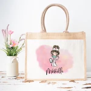 Choose Your Nurse Character Jute Bag