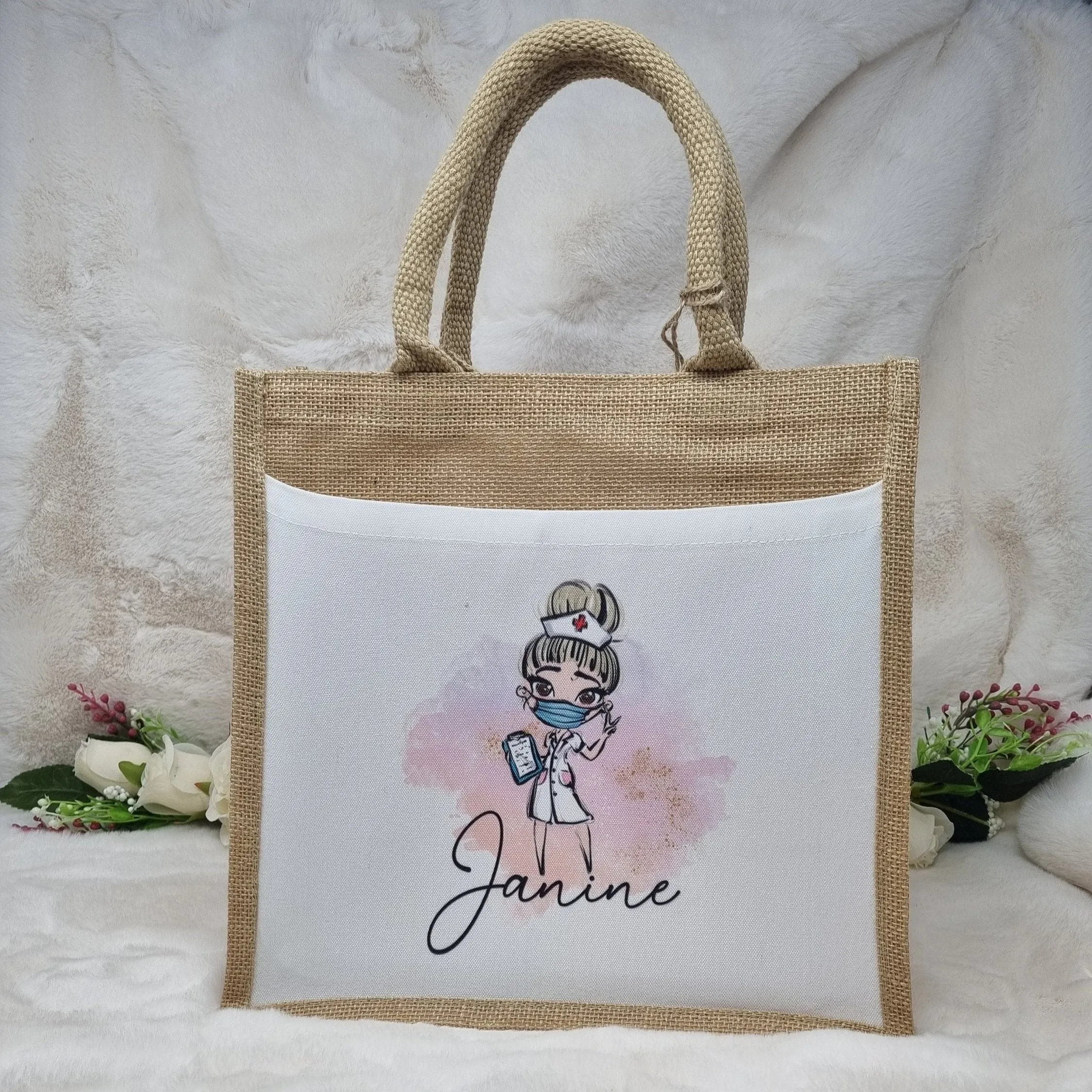 Choose Your Nurse Character Jute Bag