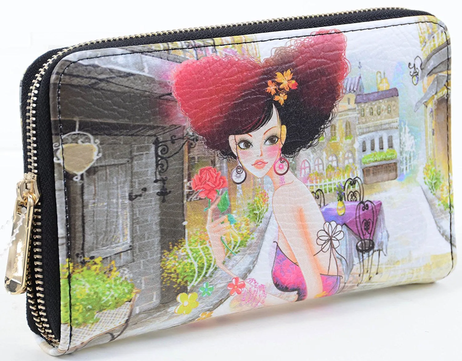 Colorful Fashion Print Vegan Bi-Fold Teen Wallet