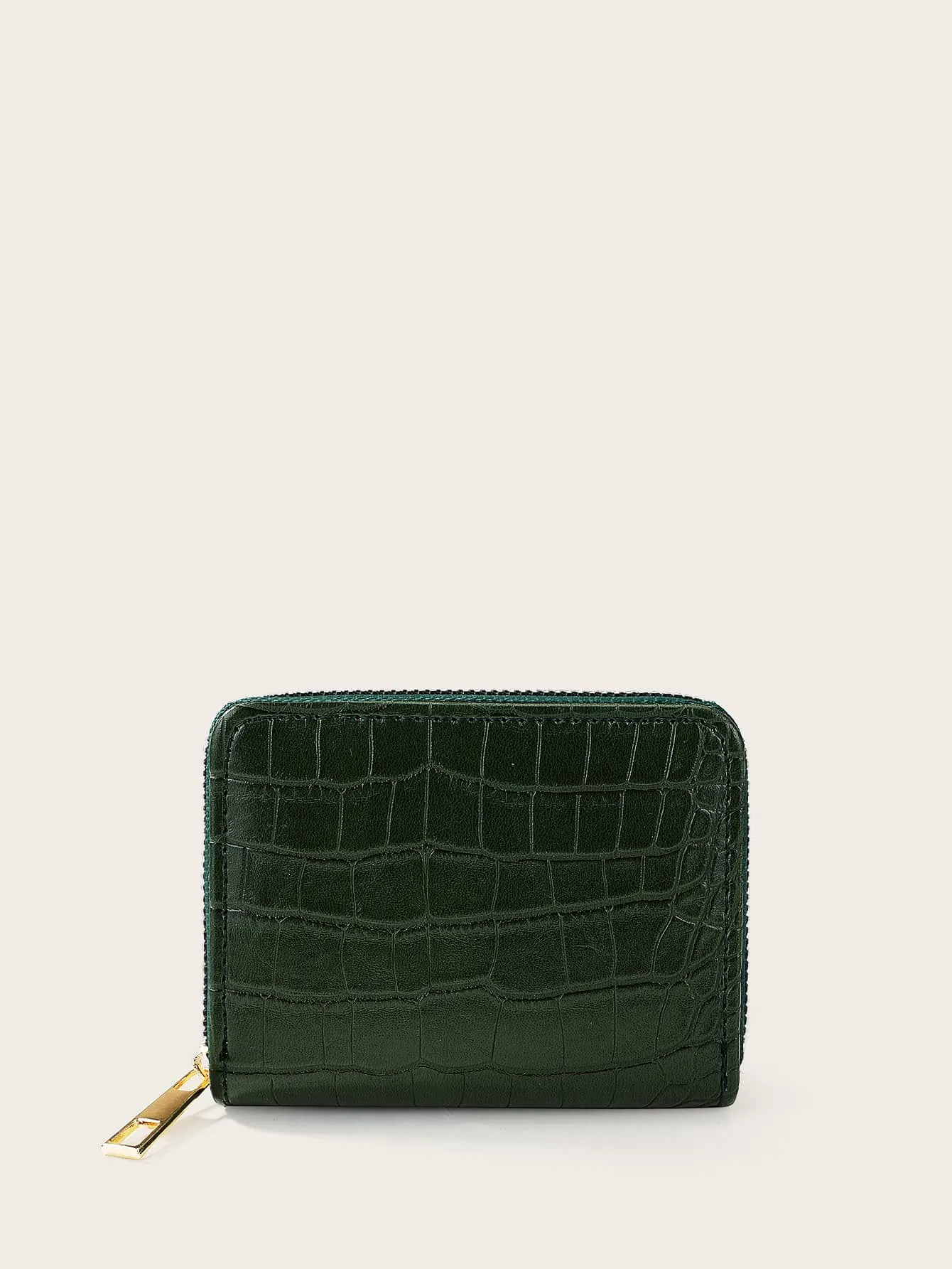 Croc Embossed Zip Around Card Holder