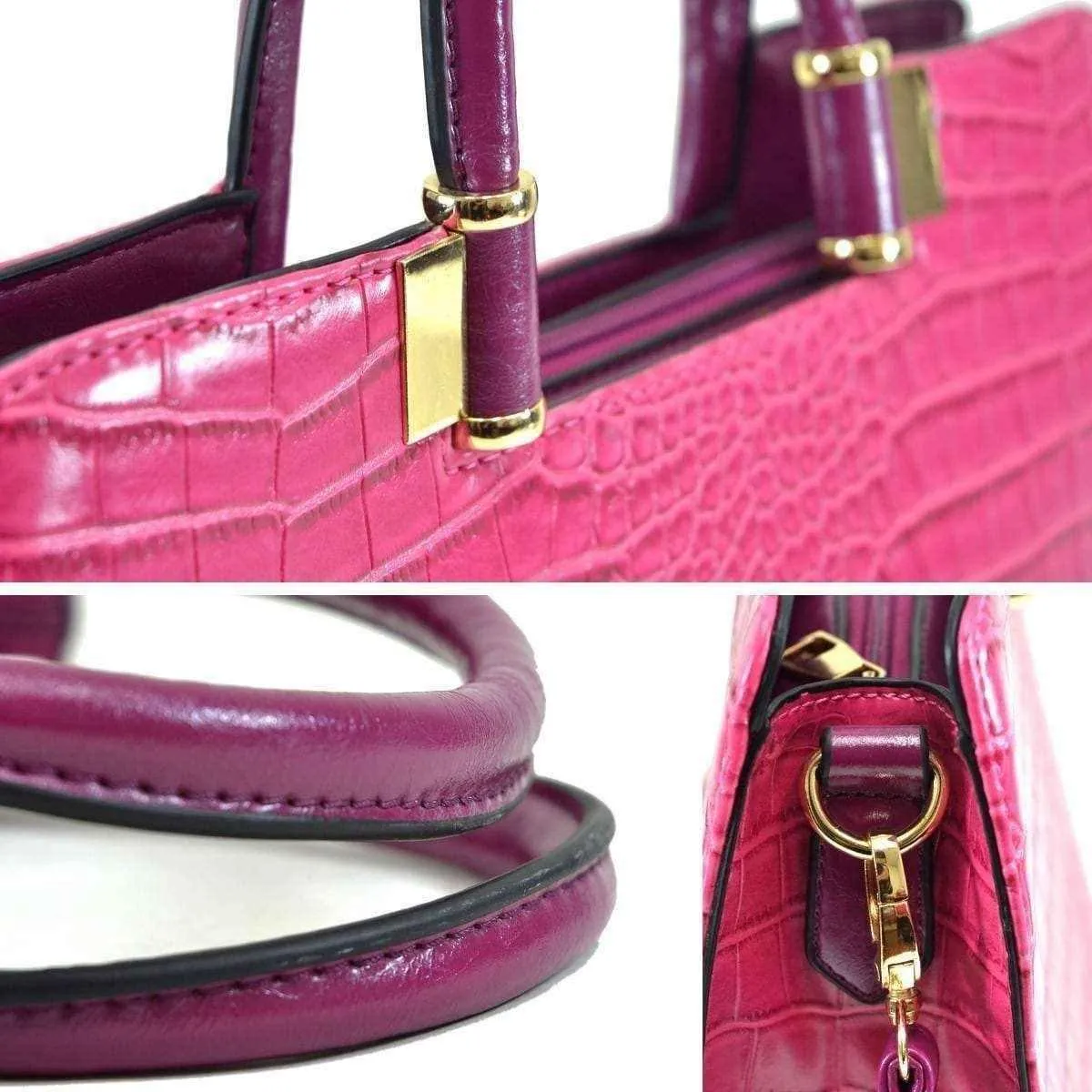 Crocodile shoulder bag | Fuchsia