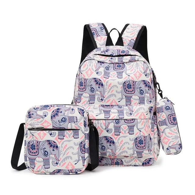 deanwangkt 3pcs/set Printing School Bags Backpacks Schoolbag Fashion Kids Lovely Backpack For Children Girls School bag Student Mochila sac