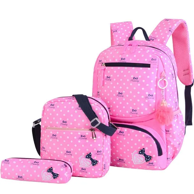 deanwangkt 3pcs/set Printing School Bags Backpacks Schoolbag Fashion Kids Lovely Backpack For Children Girls School bag Student Mochila sac