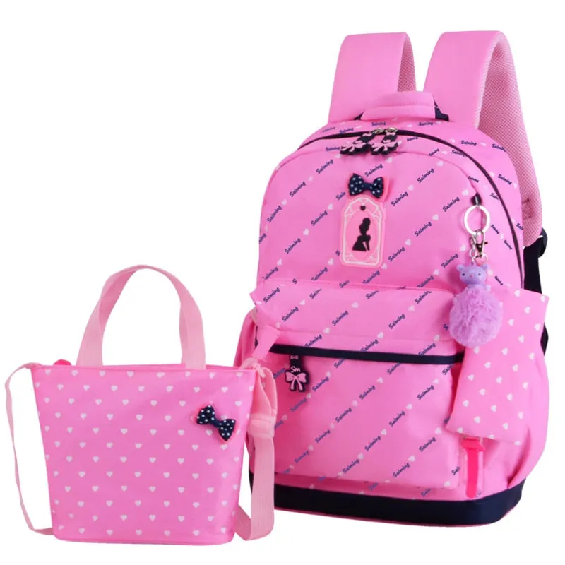 deanwangkt 3pcs/set Printing School Bags Backpacks Schoolbag Fashion Kids Lovely Backpack For Children Girls School bag Student Mochila sac