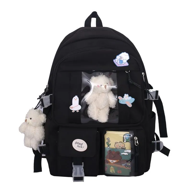 deanwangkt Cute Women Backpacks Waterproof Multi-Pocket Nylon School Backpack for Student Female Girls Kawaii Laptop Book Pack Mochilas