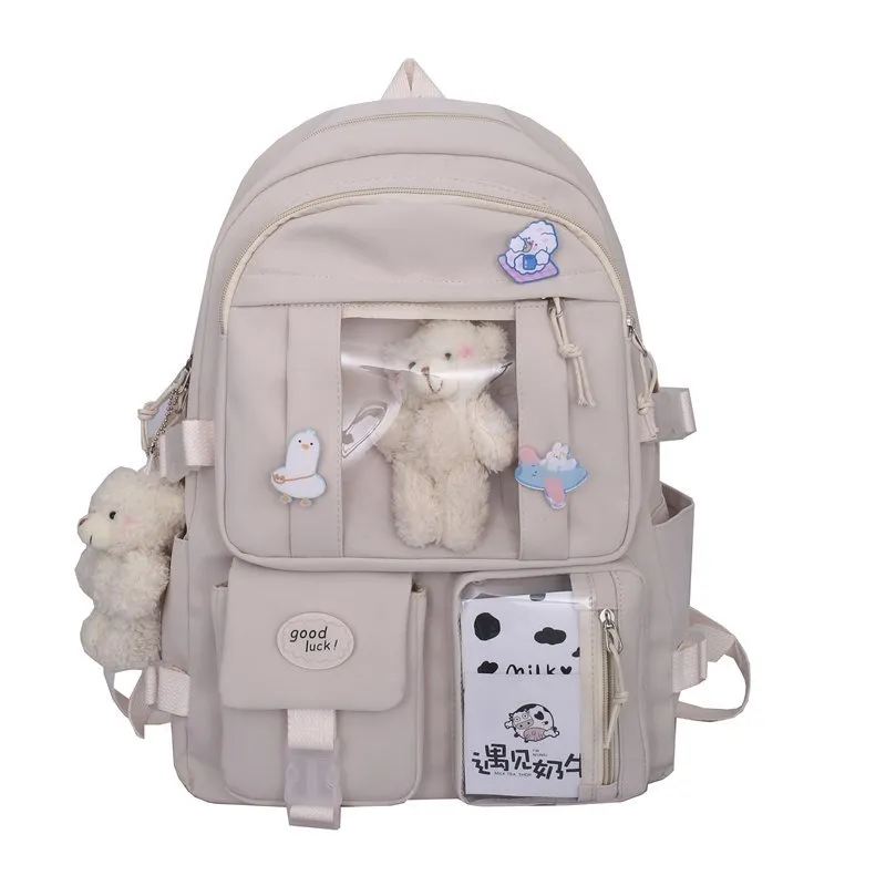 deanwangkt Cute Women Backpacks Waterproof Multi-Pocket Nylon School Backpack for Student Female Girls Kawaii Laptop Book Pack Mochilas