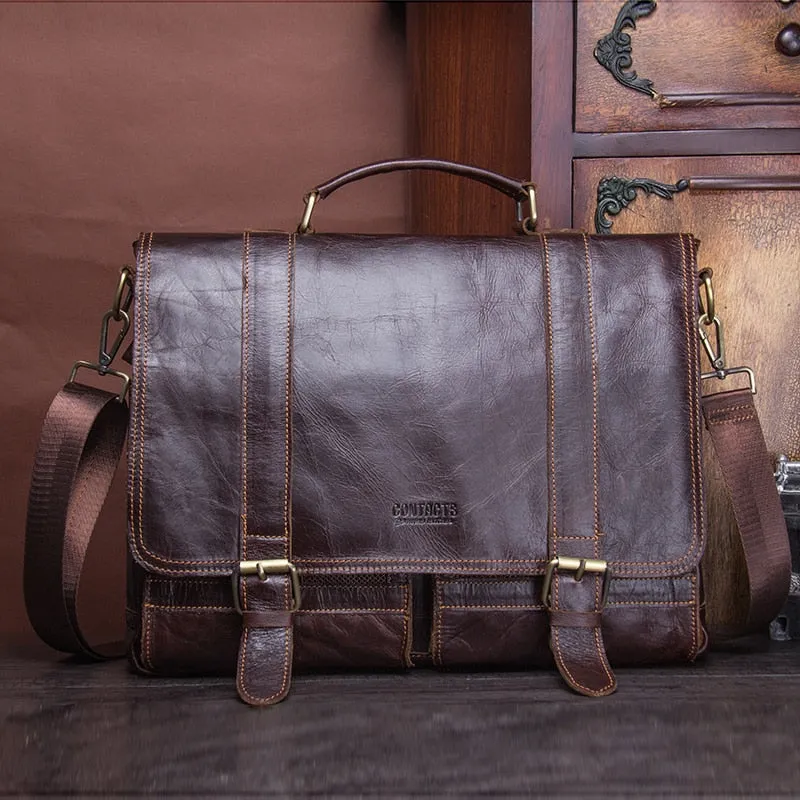 Debonair Genuine Leather Briefcase Carrying Bag