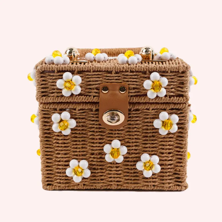 Endless Summer Daisy Bag - Tan/White