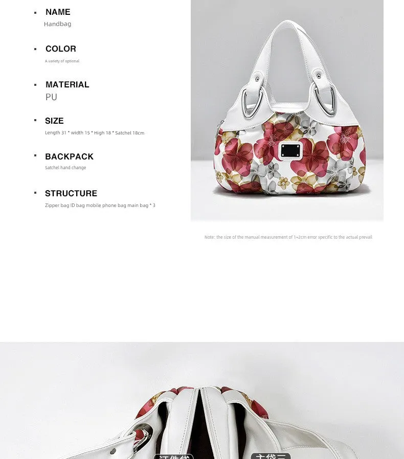 Ethnic Style K-style Spring/Summer Middle-Aged Printing Color Contrast Women's Bag