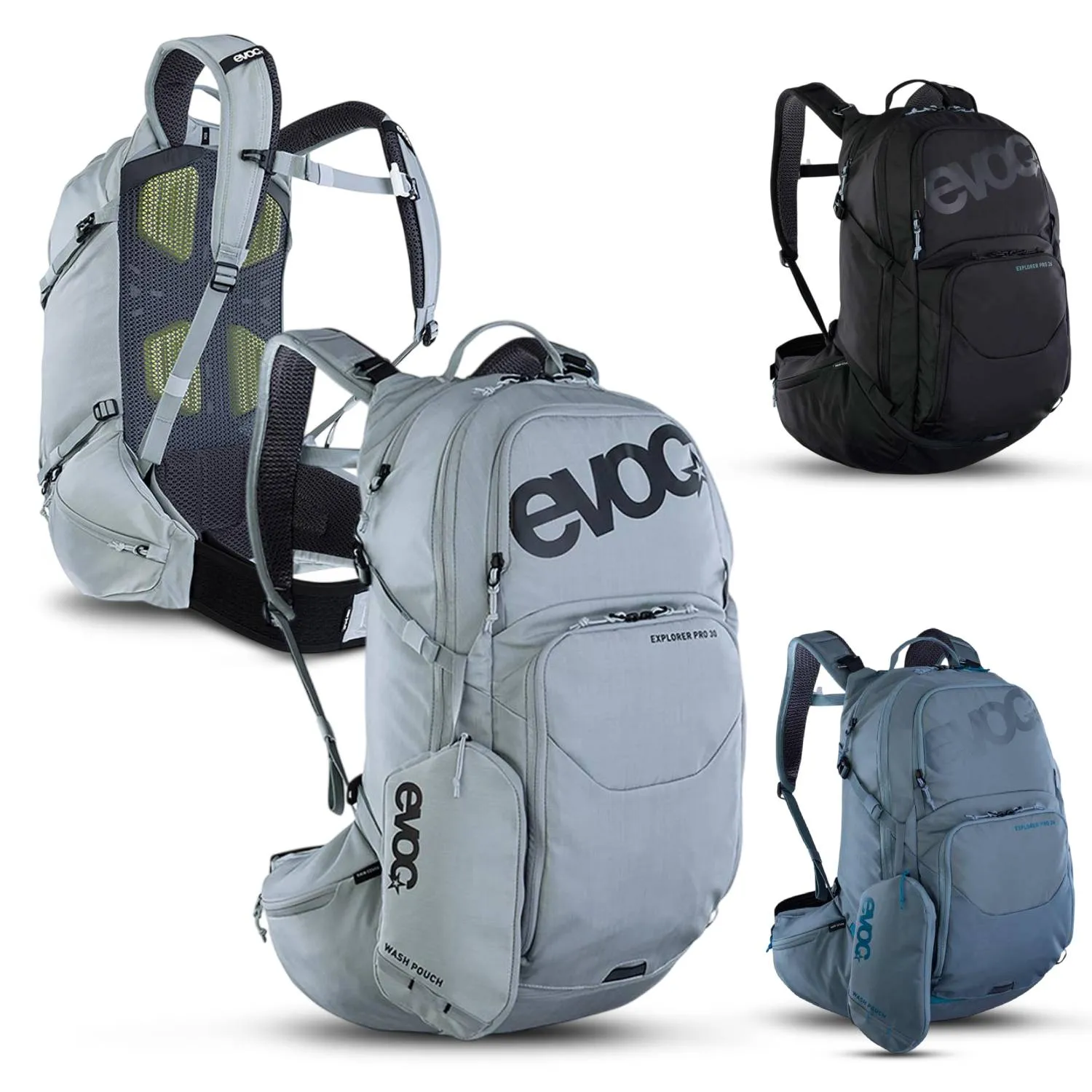 EVOC Explorer Pro Hydration Bag w/o Bladder - Versatile Touring Backpack for Shorter Torso Lengths