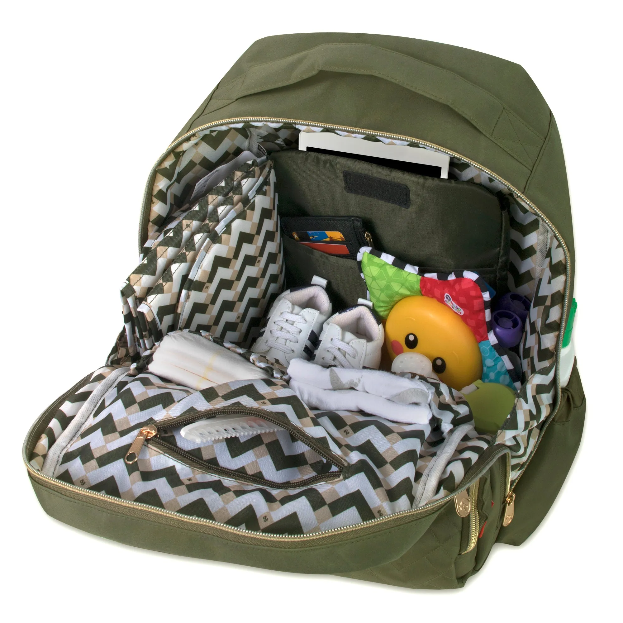 Fisher-Price Signature Morgan Backpack Diaper Bag - 	Olive