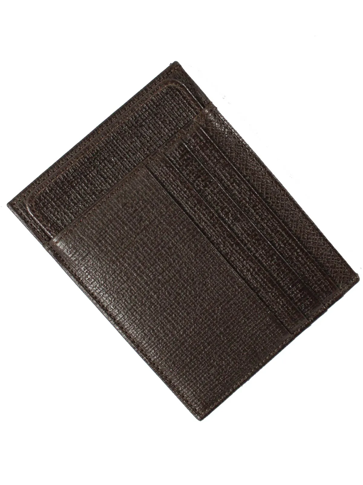 Kiton Wallet - Dark Brown Grain Leather Men Wallet Credit Card Holder FINAL SALE