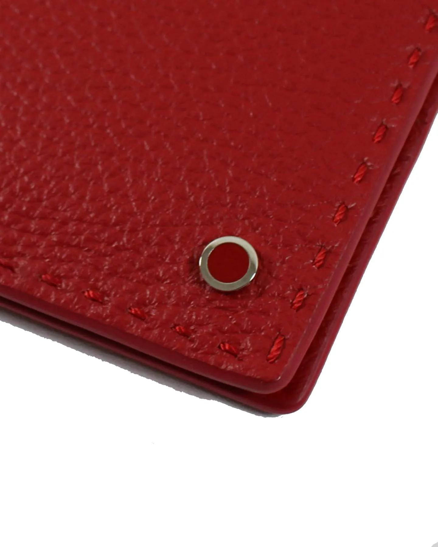 Kiton Wallet Red Grain Leather SALE