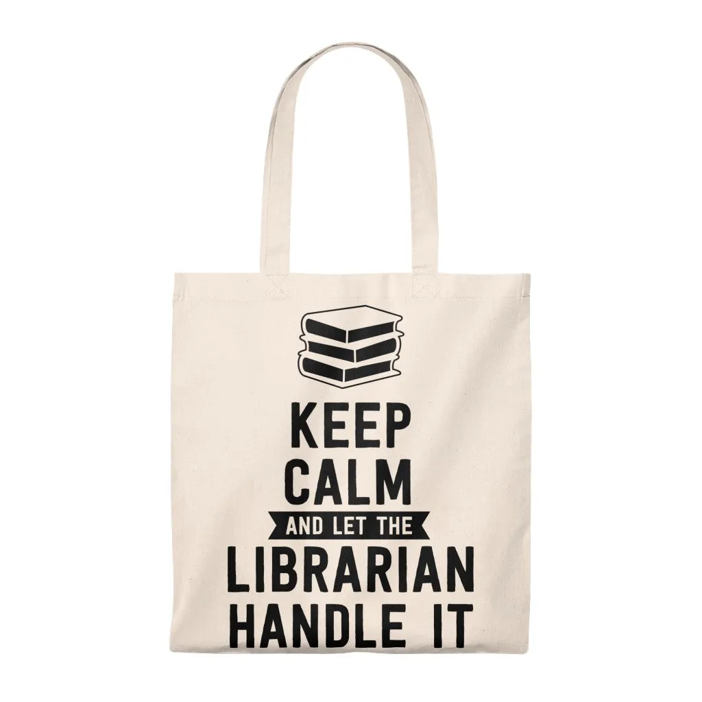 Let The Librarian Handle It Canvas Tote Bag - Vintage style