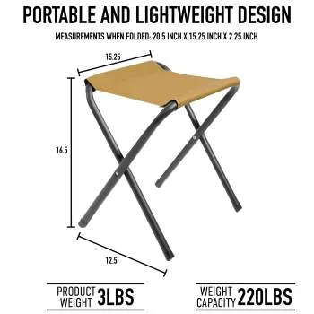 Lightweight Folding Camp Stool - Coyote Brown