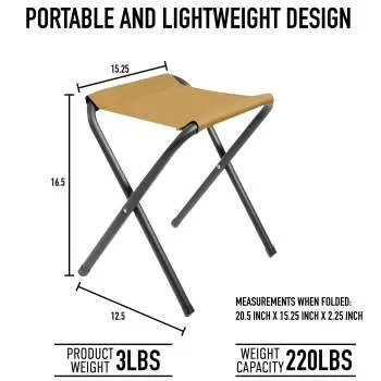 Lightweight Folding Camp Stool - Coyote Brown