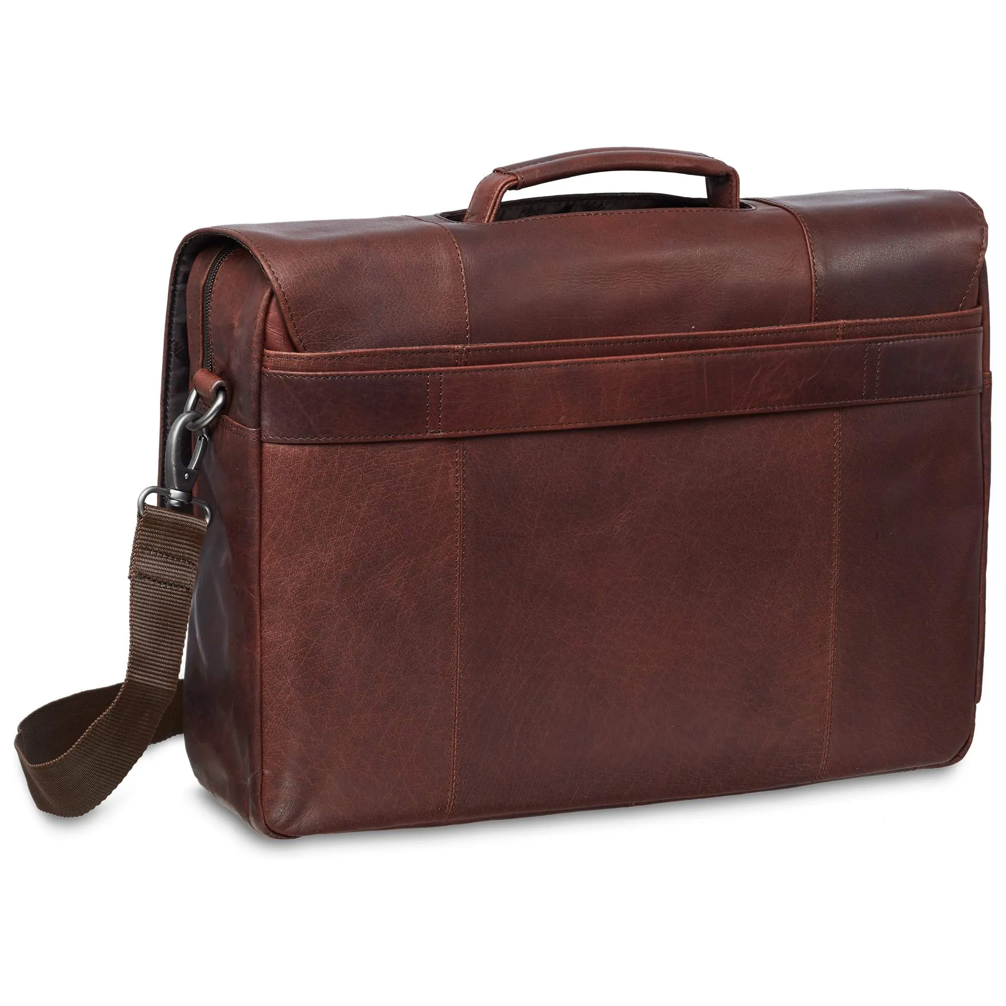 Mancini Leather Porthole briefcase for 15.6” Laptop / Tablet