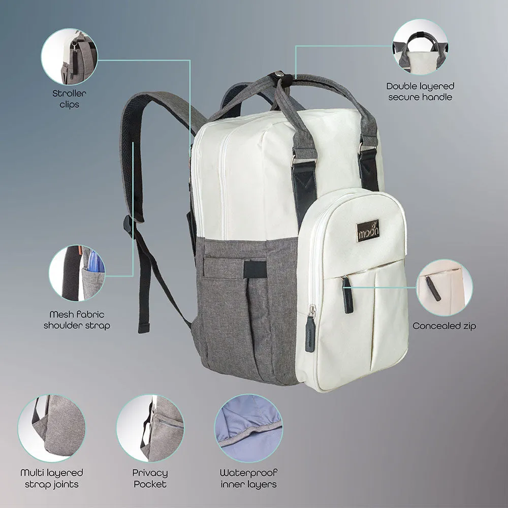 Moon Luca Diaper Backpack (Grey Melange)