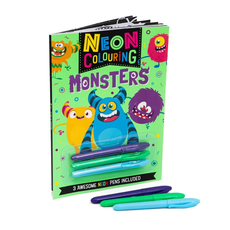 Neon Colouring Book: Monsters