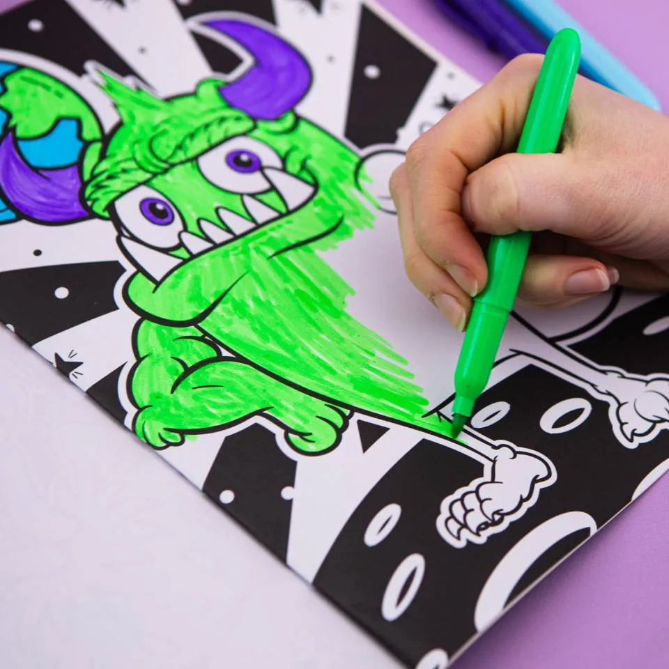 Neon Colouring Book: Monsters