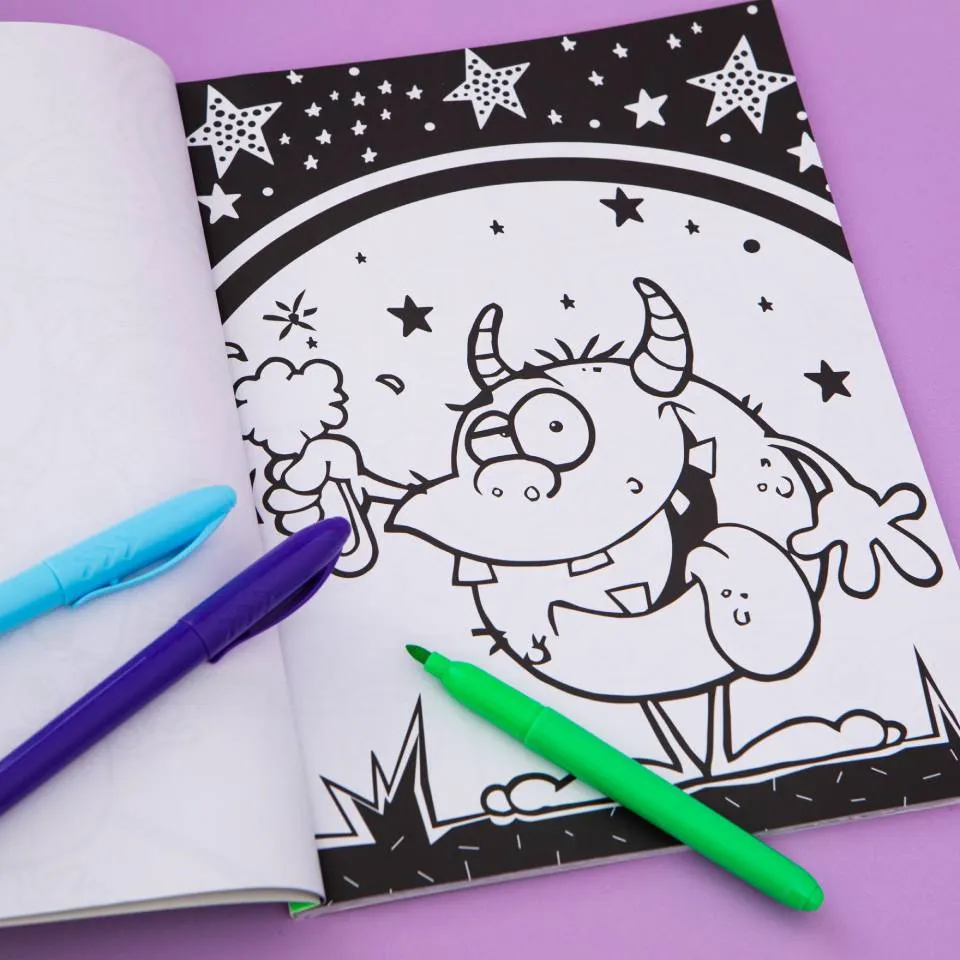 Neon Colouring Book: Monsters