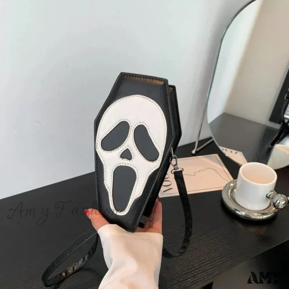 Portable Gothic Bag Wallet Shape Style PU Punk Long Women Coffin Leather