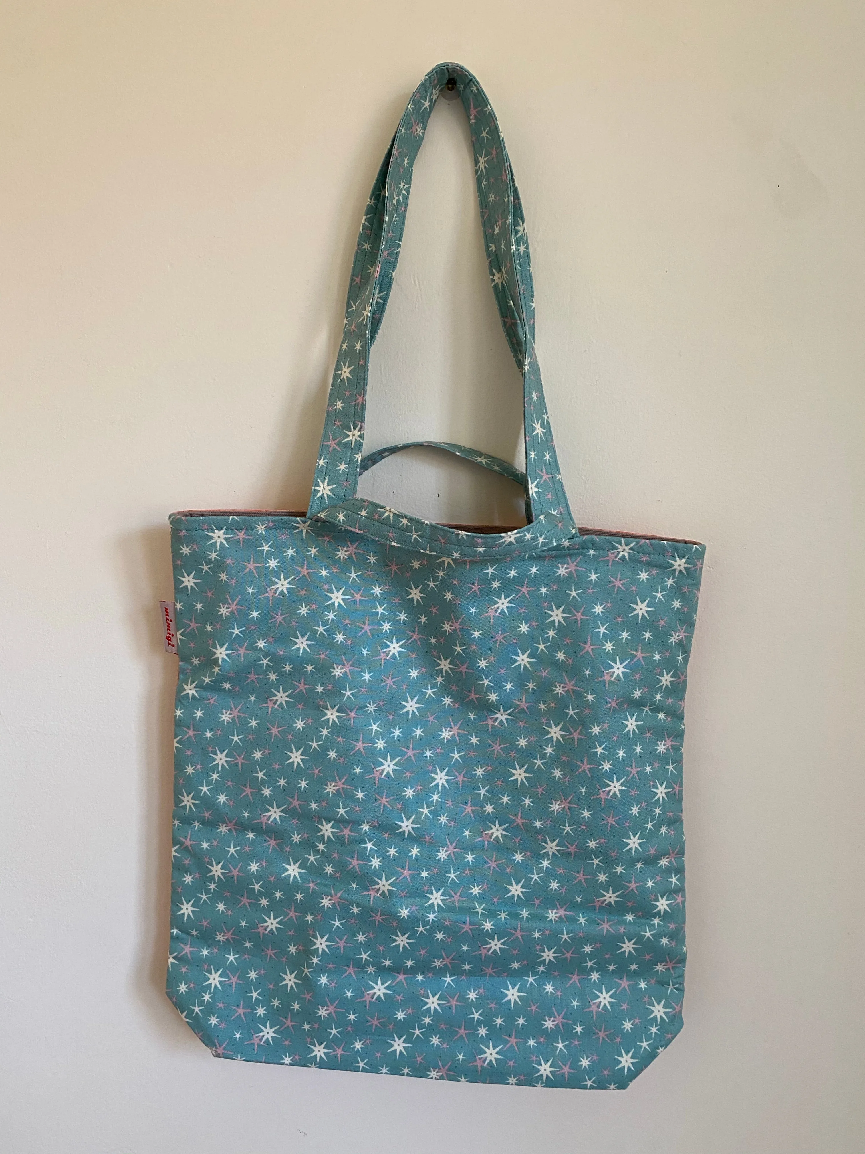 Pretty Wild / Mimigi Handcrafted Book Bag LARGE- Daisy Shadow / Star