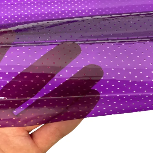 Purple Perforated Tinted PVC Marine Clear Vinyl Fabric