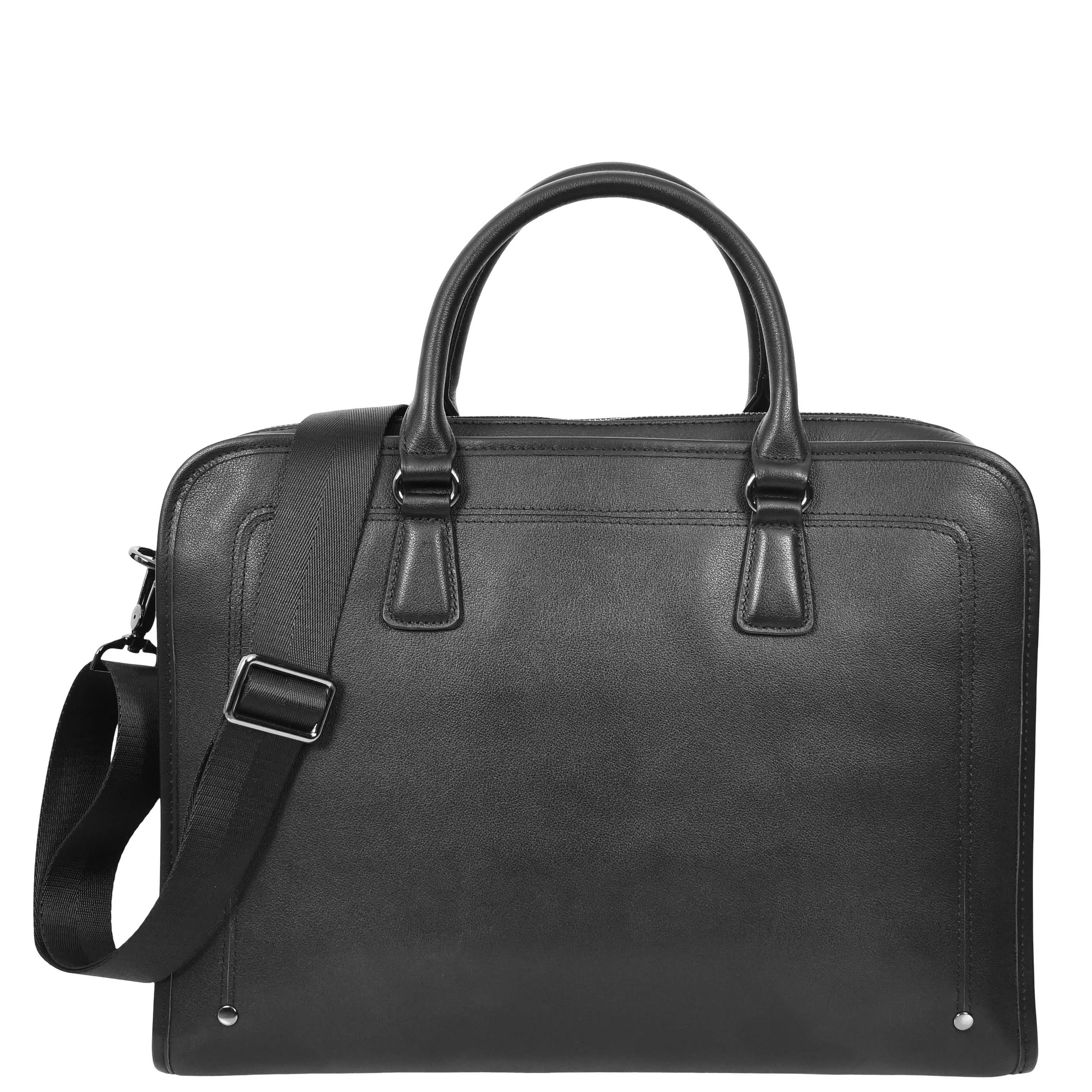 Real Leather Briefcase Multi Pockets Laptop Case Business Office Bag AG5A Black