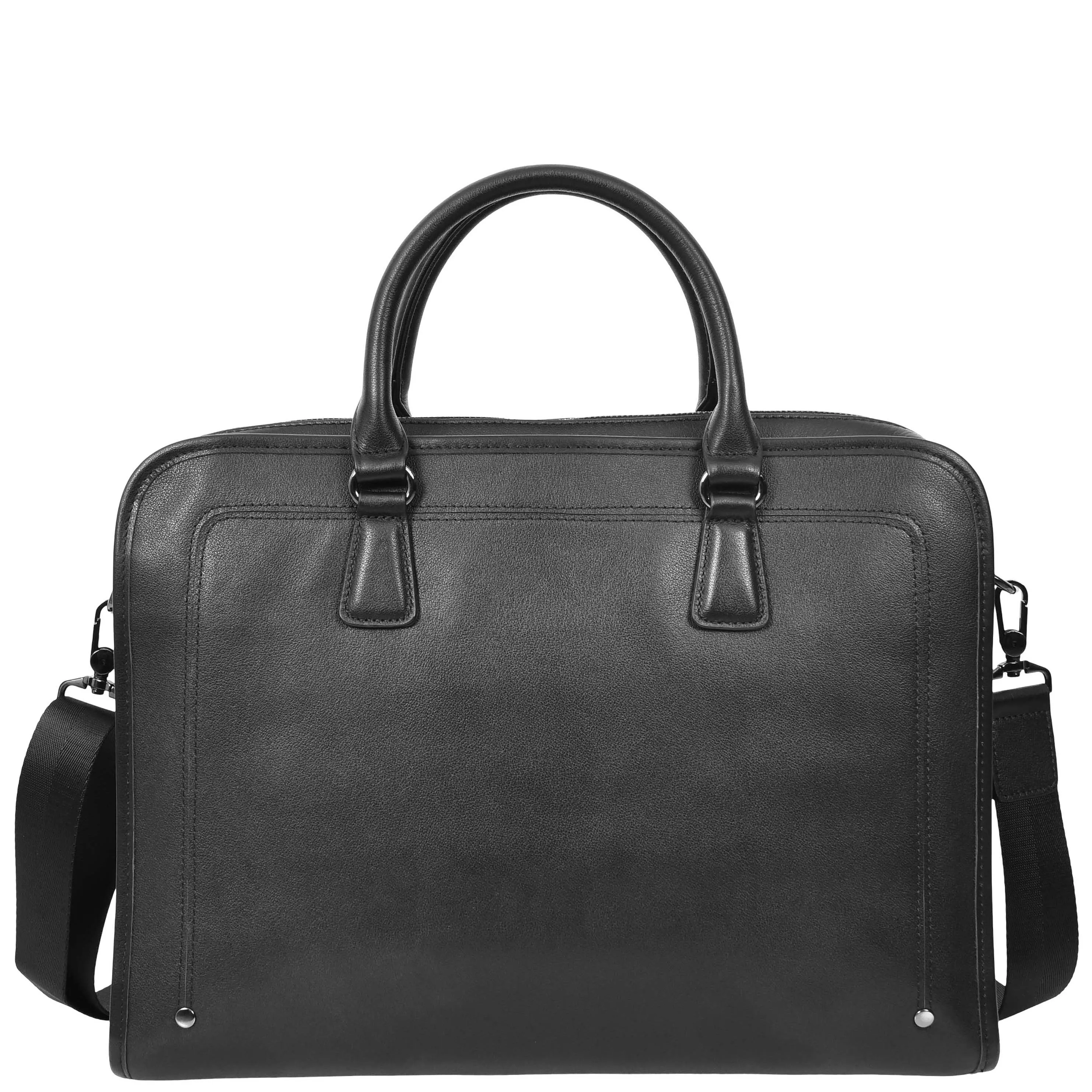 Real Leather Briefcase Multi Pockets Laptop Case Business Office Bag AG5A Black