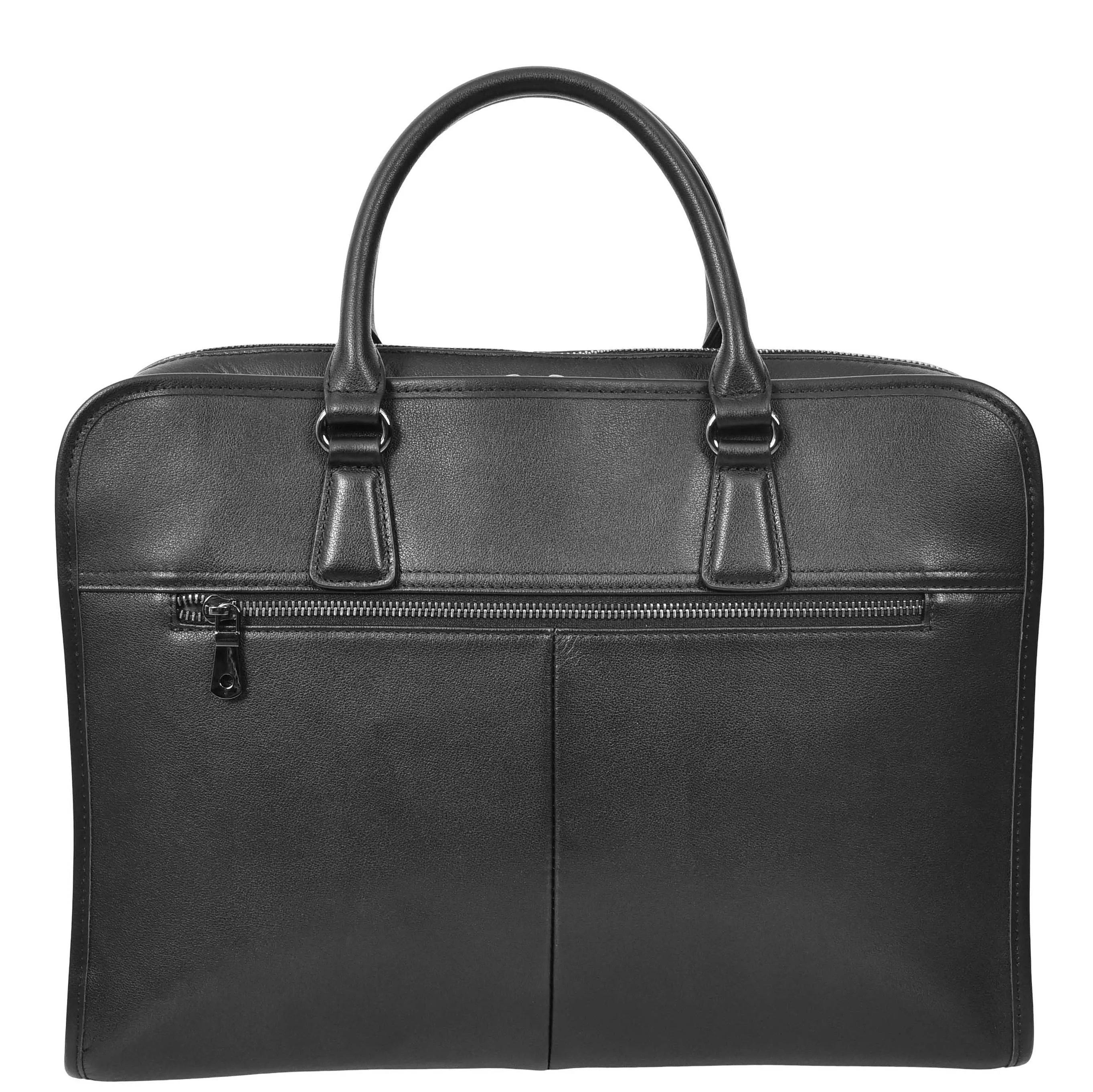 Real Leather Briefcase Multi Pockets Laptop Case Business Office Bag AG5A Black