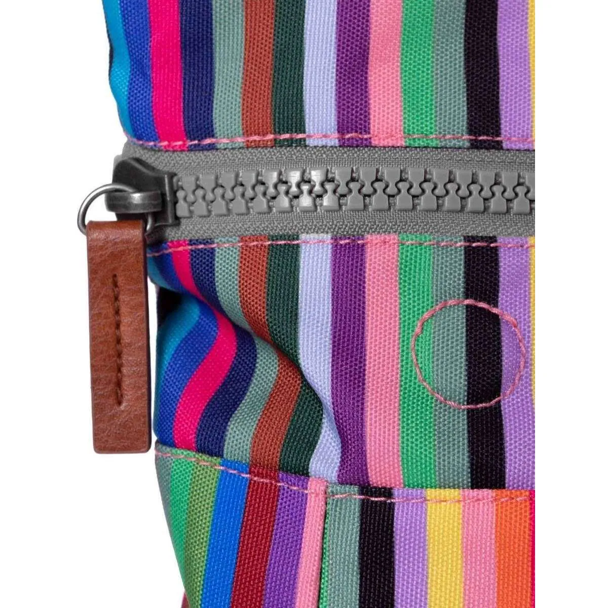 Roka Canfield B Medium Sustainable Canvas Striped Backpack - Multi-colour