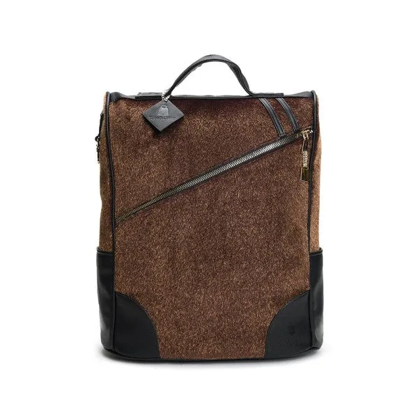 Rust Brown Fridge Pony Fur Backpack