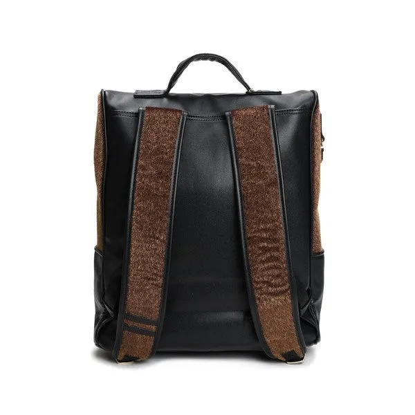 Rust Brown Fridge Pony Fur Backpack