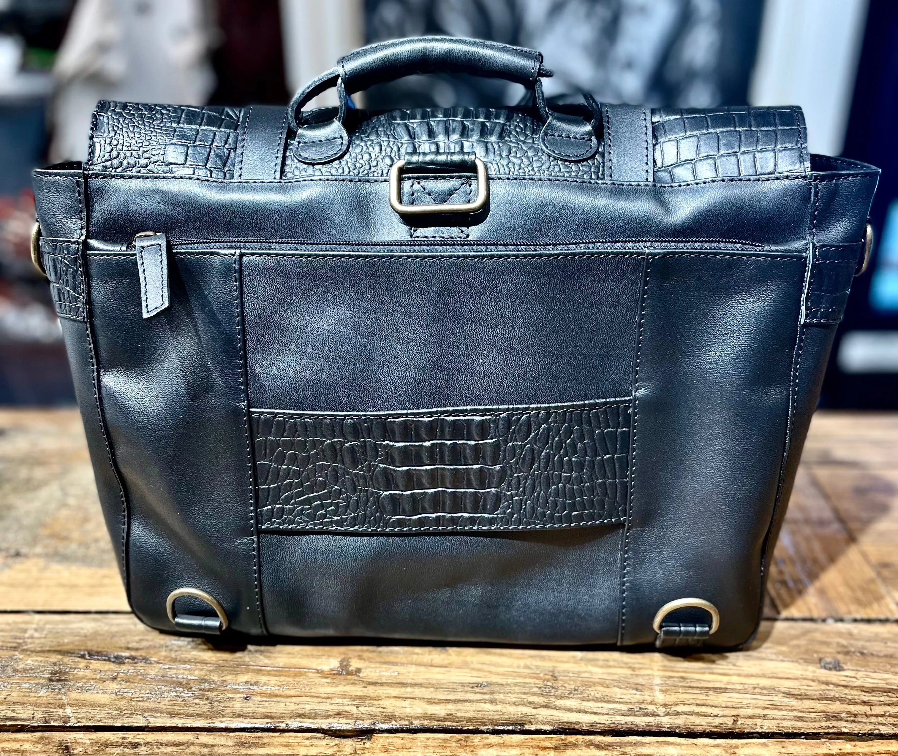 Texas Briefcase - Black Gator