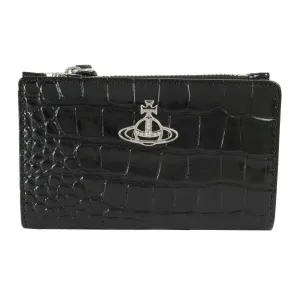 Vivienne Westwood Croc Slim Flap Card Holder - Black