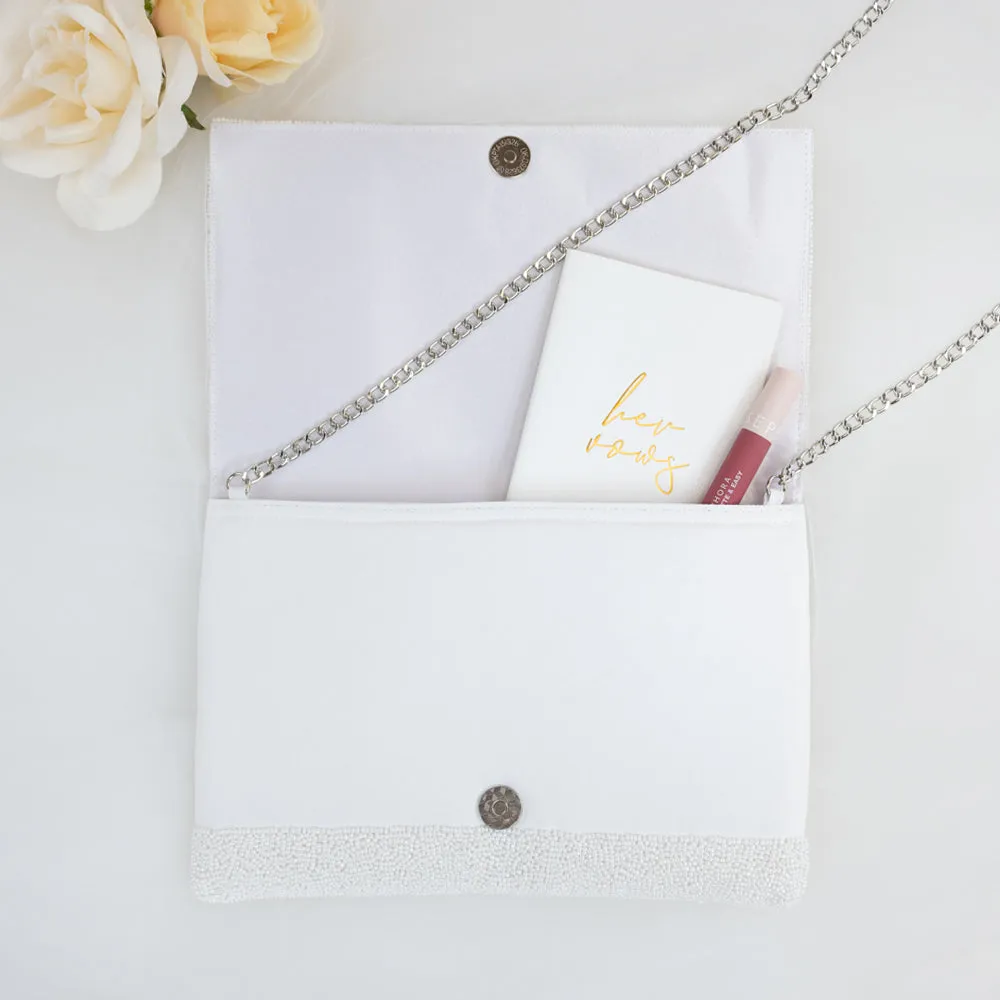 White Till Death Bachelorette Clutch Bag