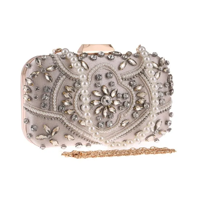 Women's Evening Clutch Bag Bridal Purse Luxury Wedding Clutch for Special Events Exquisite Crystal Ladies Party Handbags