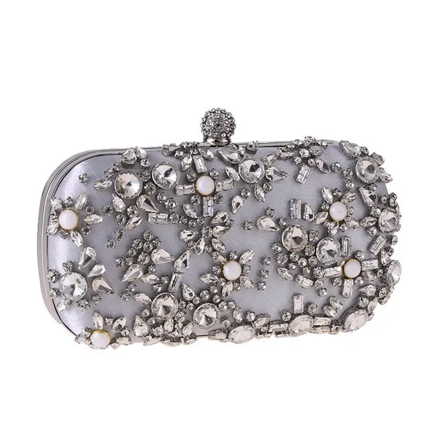 Women's Evening Clutch Bag Bridal Purse Luxury Wedding Clutch for Special Events Exquisite Crystal Ladies Party Handbags