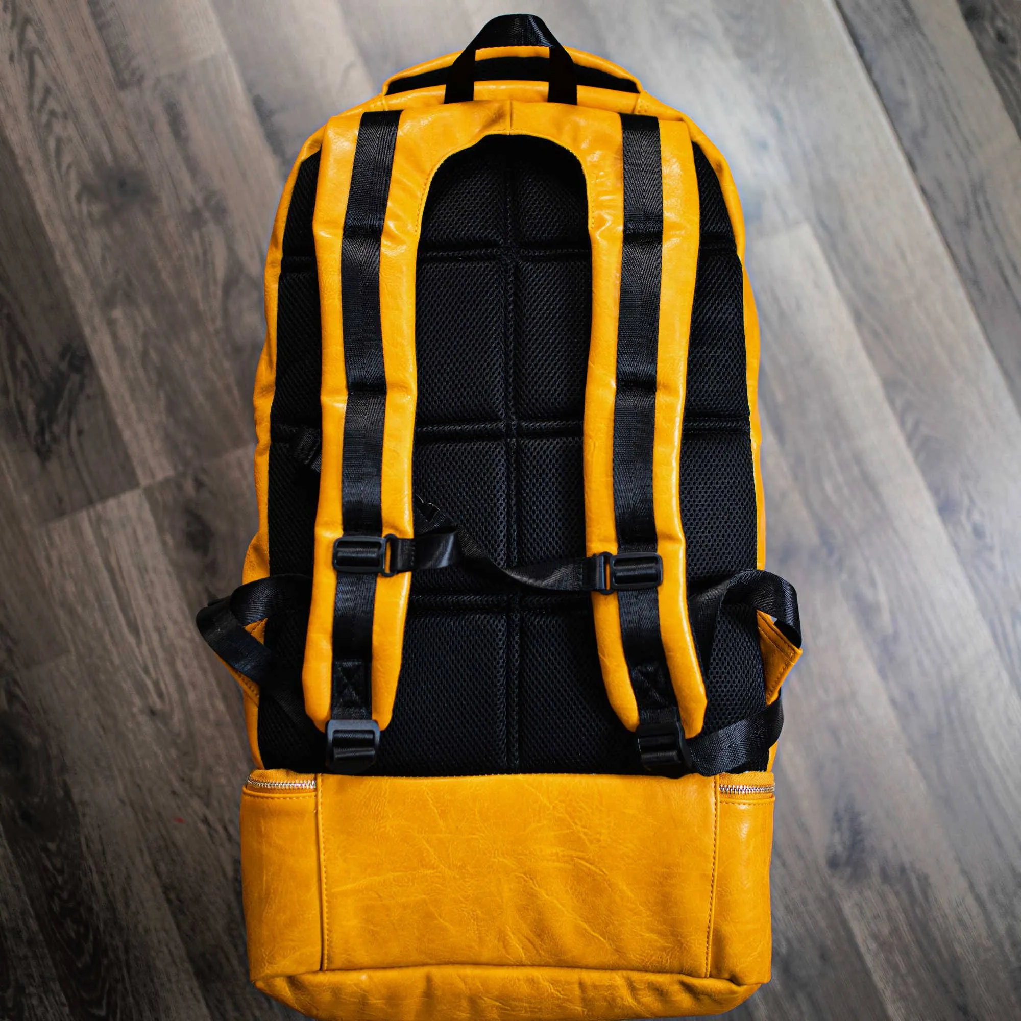 Yellow Leather Luxury Carry-On Backpack (Patented Signature Design)